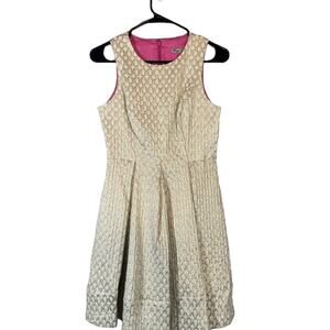 Eliza J Cream Print Embroidered Sleeveless Fit & Flare Formal Dress Women Sz 2P